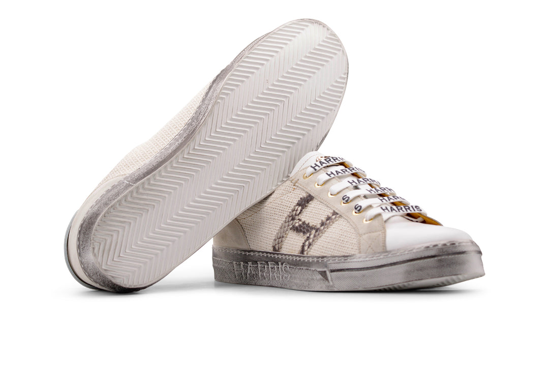 Sneaker vintage in pelle e tela