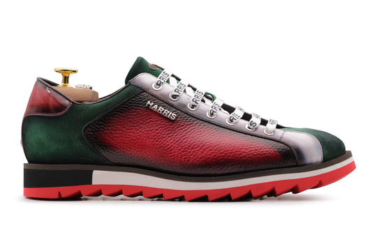 Sneakers in pelle effetto alce e suede