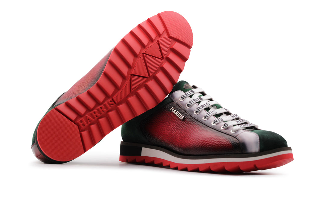 Sneakers in pelle effetto alce e suede