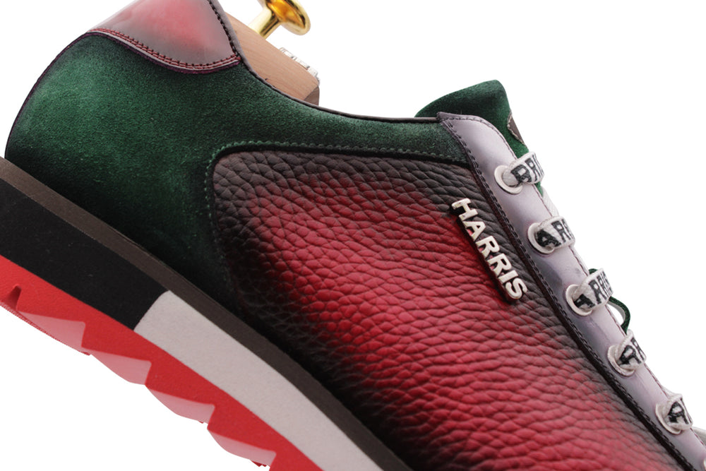 Sneakers in pelle effetto alce e suede