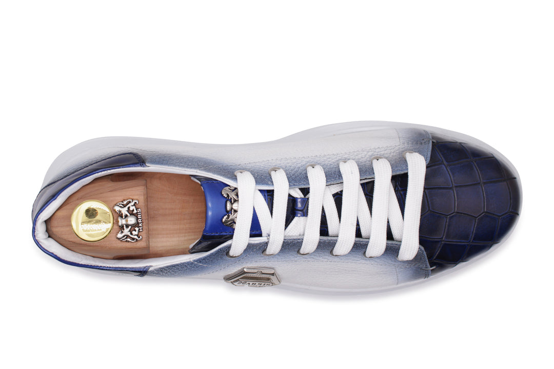 Sneaker bianca in pelle sfumata
