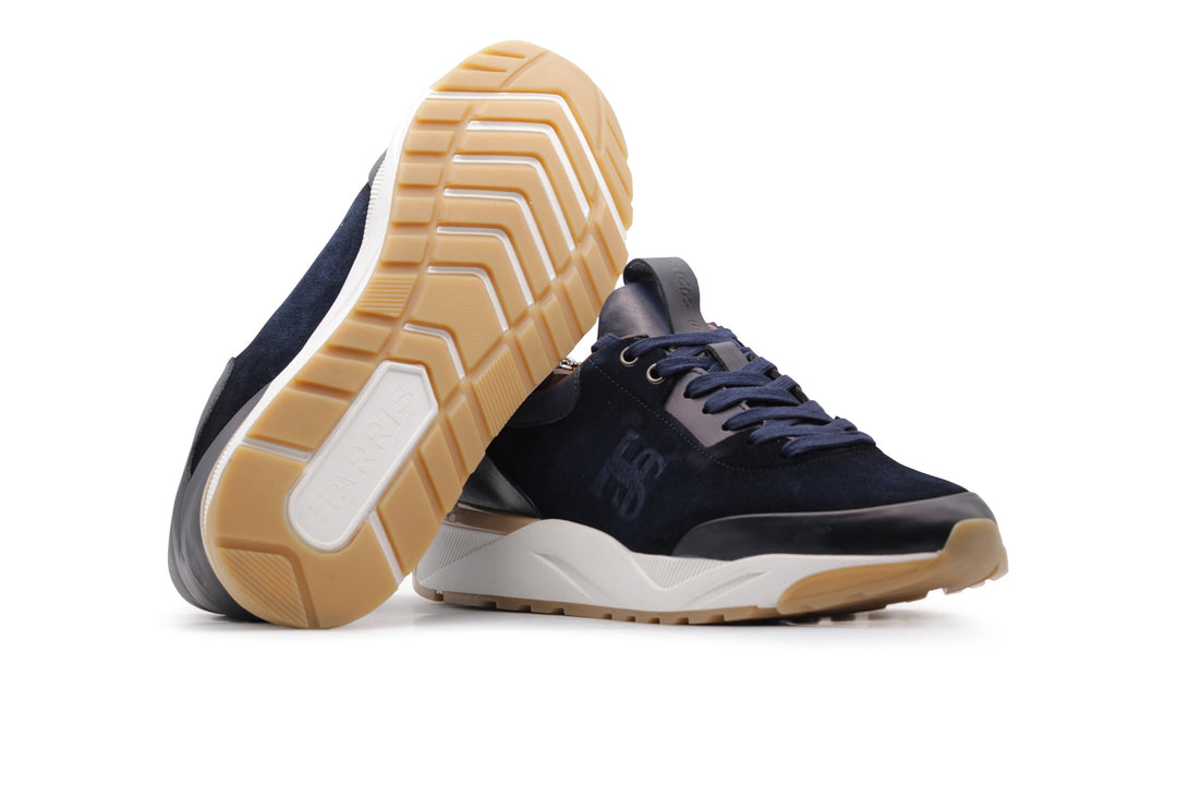 Leather and suede sneakers