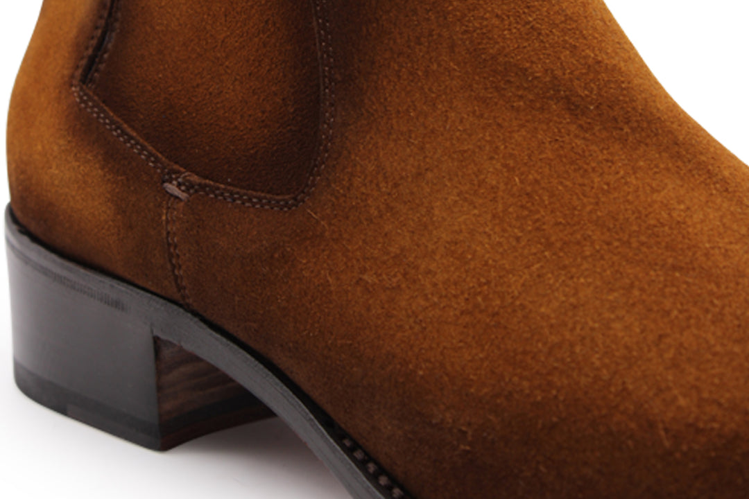 Polacchino texano in suede Cognac sfumato