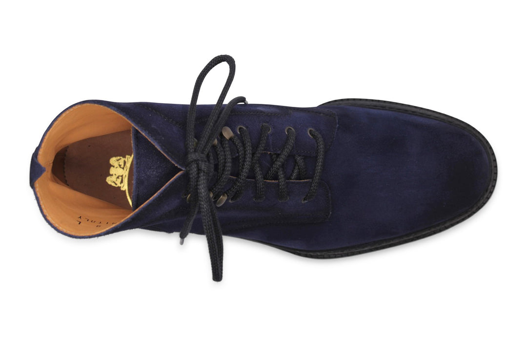 Polacchino liscio in suede Blu