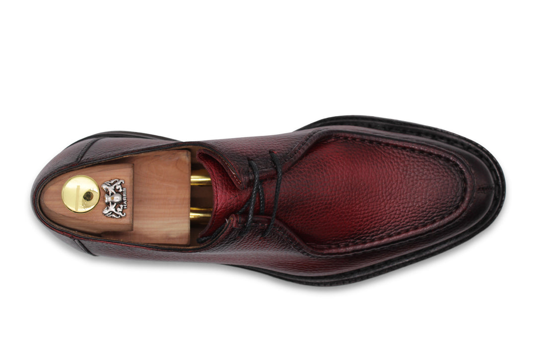 Stringata in pelle effetto alce con cucitura a mano