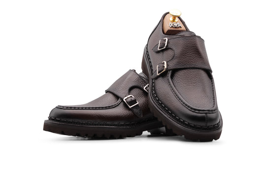 Doppia fibbia con cucitura a mano