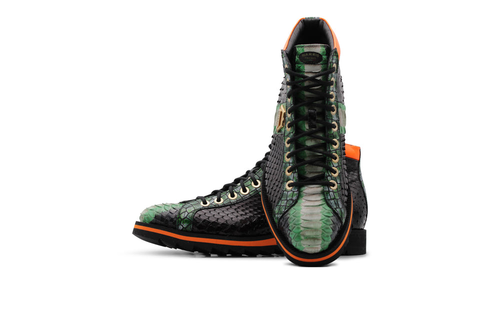 Limited Edition Orange python ankle boot