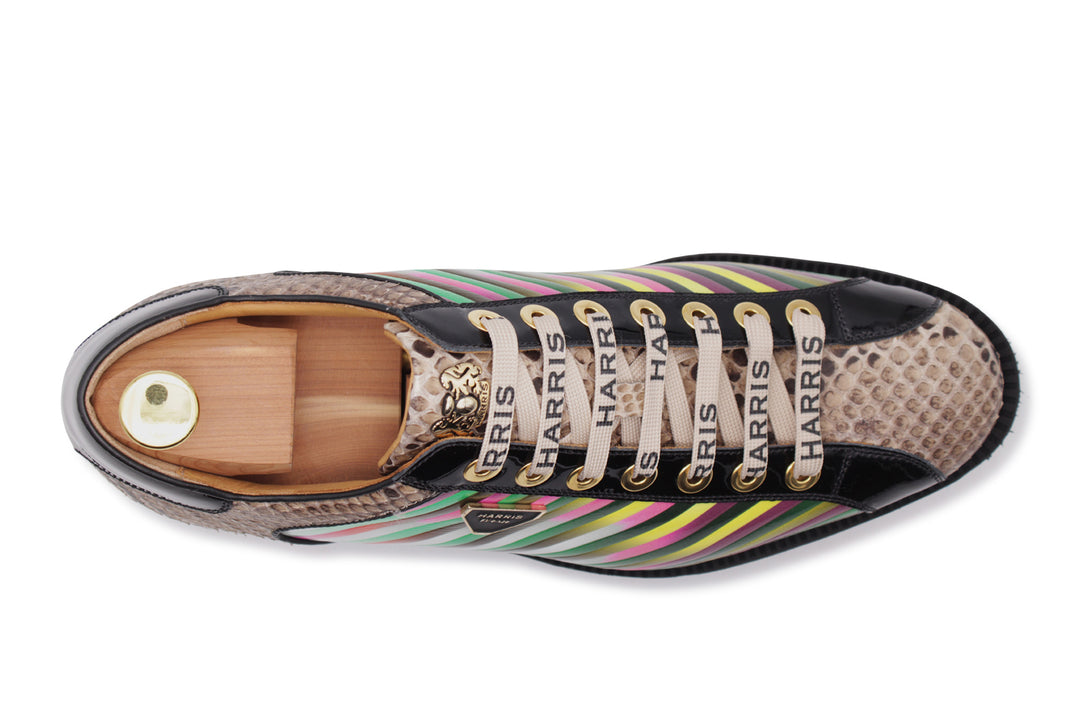 Limited Edition sneakers in python and multicolor stripes