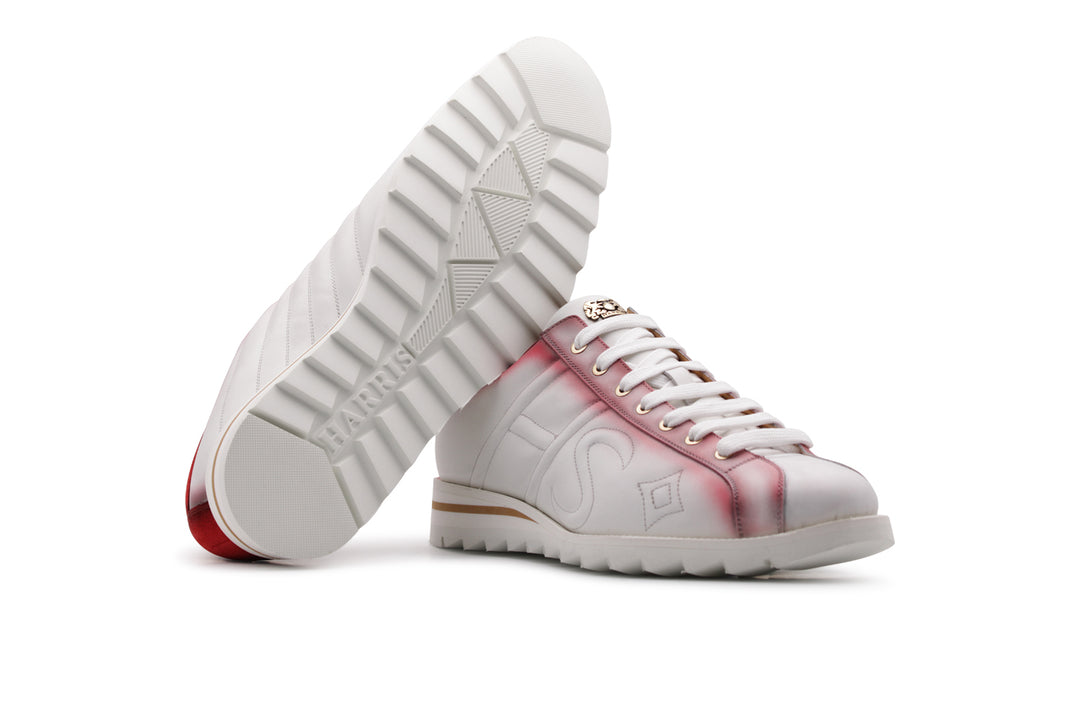 Sneaker aus schattiertem Leder und Wildleder