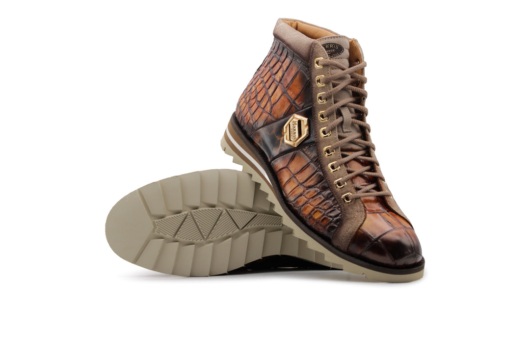 Polacchino in pelle effetto coccodrillo