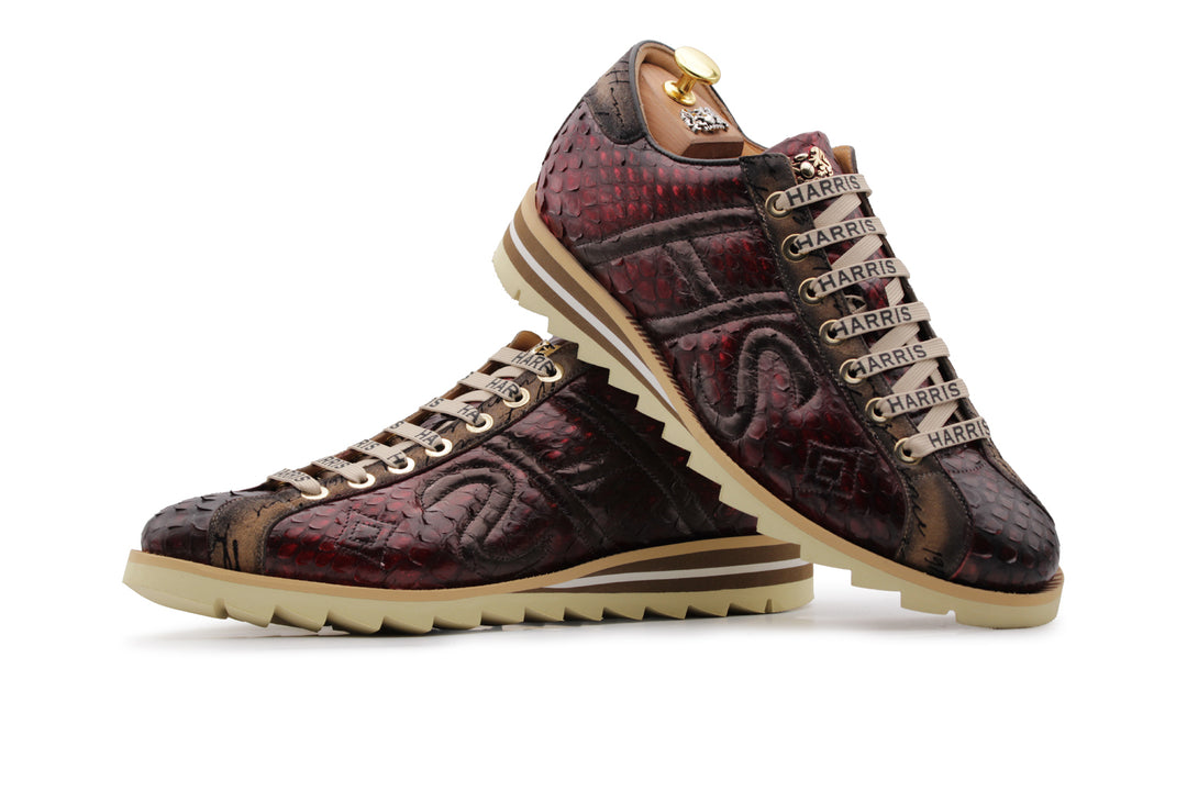 Python leather sneakers