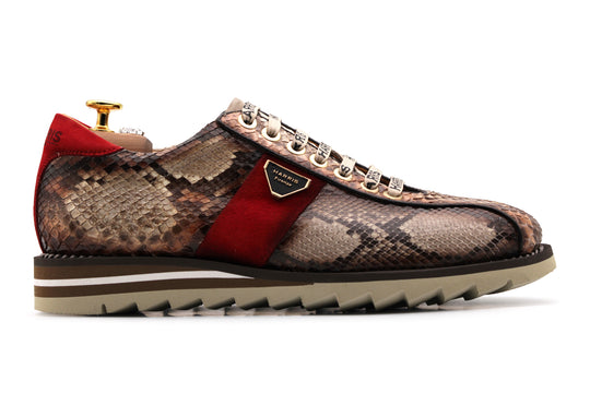 Python leather sneakers