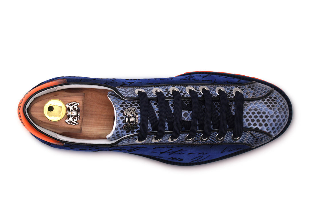 Sneakers in writer suede and python