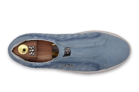 Baskets à enfiler en cuir tressé