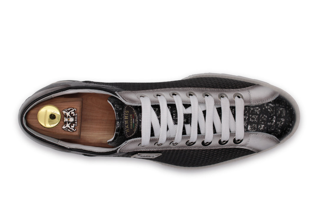 Crocodile effect and perforated sneakers