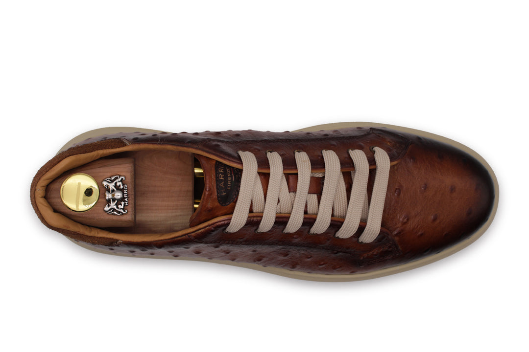 Baskets en cuir imprimé effet autruche