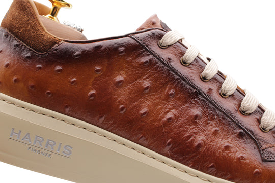 Baskets en cuir imprimé effet autruche