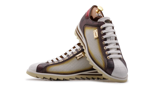 Baskets effet crocodile et perforées