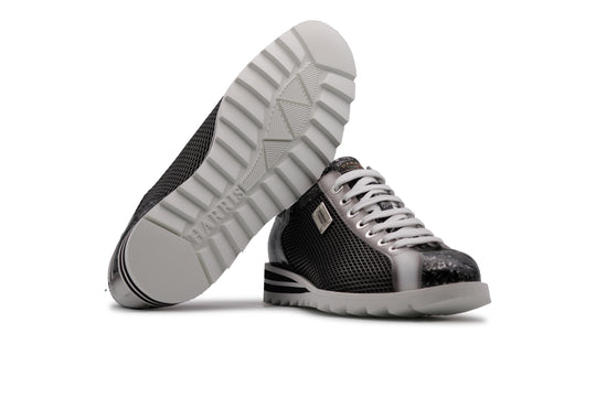 Crocodile effect and perforated sneakers