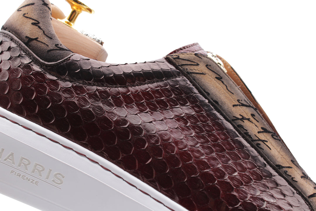 Sneaker slipon in pelle di pitone
