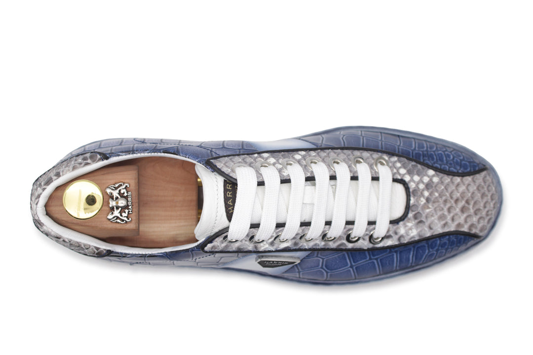 Crocodile and real python effect sneakers