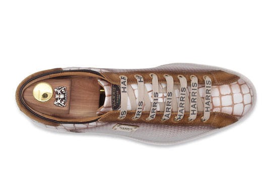 Crocodile effect and perforated sneakers