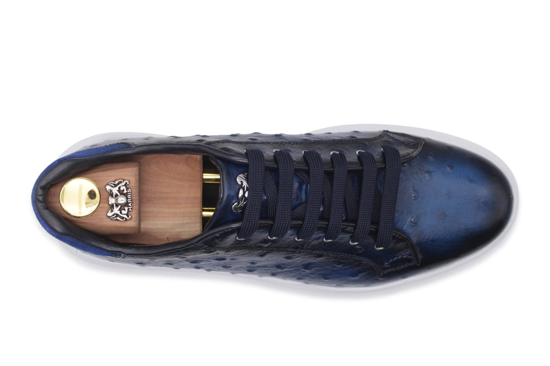 Baskets en cuir imprimé effet autruche