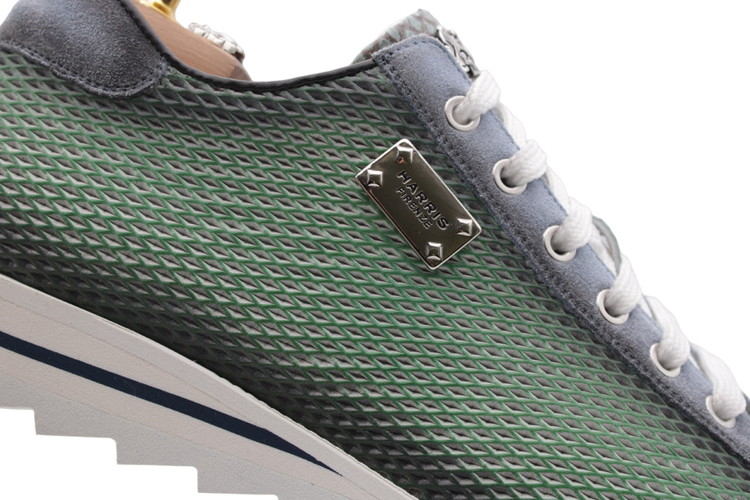 Sneakers in pelle stampata e pitone