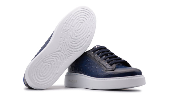 Baskets en cuir imprimé effet autruche