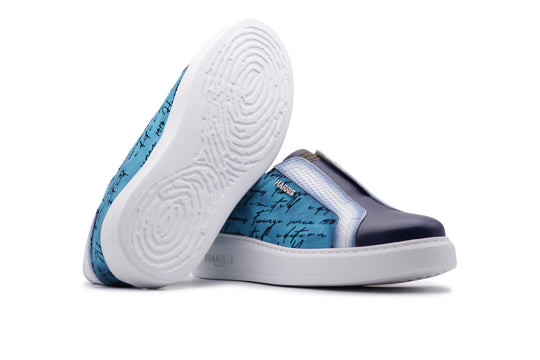 Baskets à enfiler Writer en cuir et daim