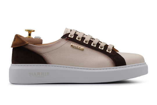 Baskets en cuir souple et daim