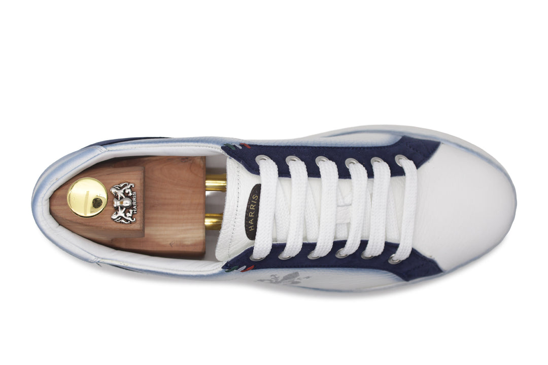 Sneakers in pelle e suede con ricamo