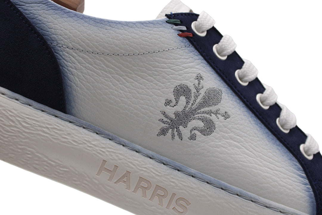 Sneakers in pelle e suede con ricamo