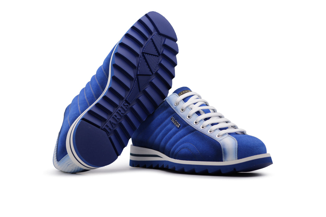 Sneakers in suede e pelle sfumata Bluette