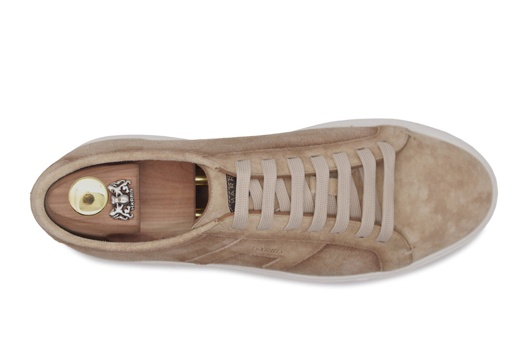 Sneakers in suede effetto tessuto