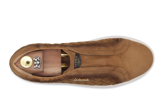 Sneakers Slipon in pelle intrecciata