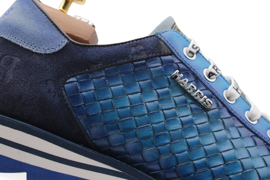 Sneakers in suede intrecciata