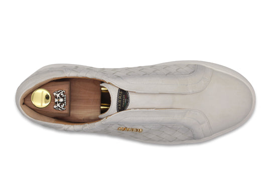 Slip-on-Sneaker aus gewebtem Leder