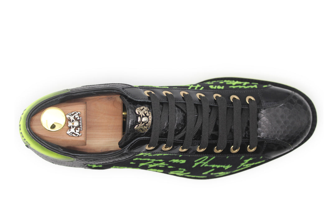 Sneakers in pitone e stampa Signature