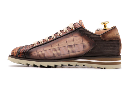 Baskets 2817 Tweed et Python – Marron