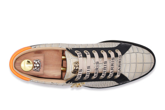 Leather sneaker in printing crocodile